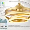 BRUNO ανεμιστήρας οροφής με LED φως BRN-0225, AC 122W, 42", Φ107x58εκ., χρυσός - Image 5