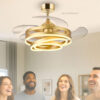 BRUNO ανεμιστήρας οροφής με LED φως BRN-0225, AC 122W, 42", Φ107x58εκ., χρυσός - Image 6