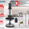 BRUNO ραβδομπλέντερ BRN-0250, 1700W Σετ 3 σε 1, ρυθμιζόμενη ταχύτητα, 4 λεπίδες, inox-μαύρο - Image 2