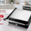 BRUNO γκριλιέρα BRN-0251, 2000W, με ρυθμιζόμενο θερμοστάτη, inox-μαύρη - Image 2