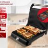 BRUNO γκριλιέρα BRN-0251, 2000W, με ρυθμιζόμενο θερμοστάτη, inox-μαύρη - Image 3