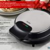 BRUNO βαφλιέρα BRN-0253, 1000W, στρόγγυλη 19εκ, βαθιά, inox-μαύρη - Image 4