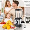 BRUNO μπλέντερ 3 σε 1 προηγμένων λειτουργιών BRN-0254, 1500W, 1.8L γυάλινη κανάτα, 6 λεπίδες, inox-μαύρο - Image 5