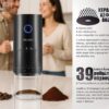 BRUNO ηλεκτρικός μύλος καφέ BRN-0256, επαναφορτιζόμενος, με 39 επίπεδα άλεσης, μαύρος - Image 3
