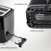 BRUNO φρυγανιέρα BRN-0274, 2 θέσεων, 900W, με σχάρα ψησίματος, μαύρη - Image 6