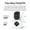 VSTARCAM smart κάμερα C992DR, 3MP, dual lens, WiFi, PTZ, SD - Image 5