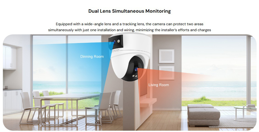 VSTARCAM smart κάμερα CS2DR, 3MP, dual lens, WiFi, PTZ, SD - Image 8