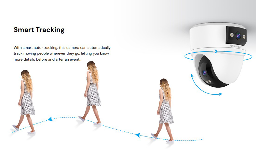 VSTARCAM smart κάμερα CS2DR, 3MP, dual lens, WiFi, PTZ, SD - Image 12