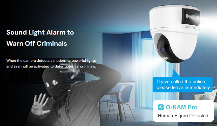 VSTARCAM smart κάμερα CS2DR, 3MP, dual lens, WiFi, PTZ, SD - Image 13