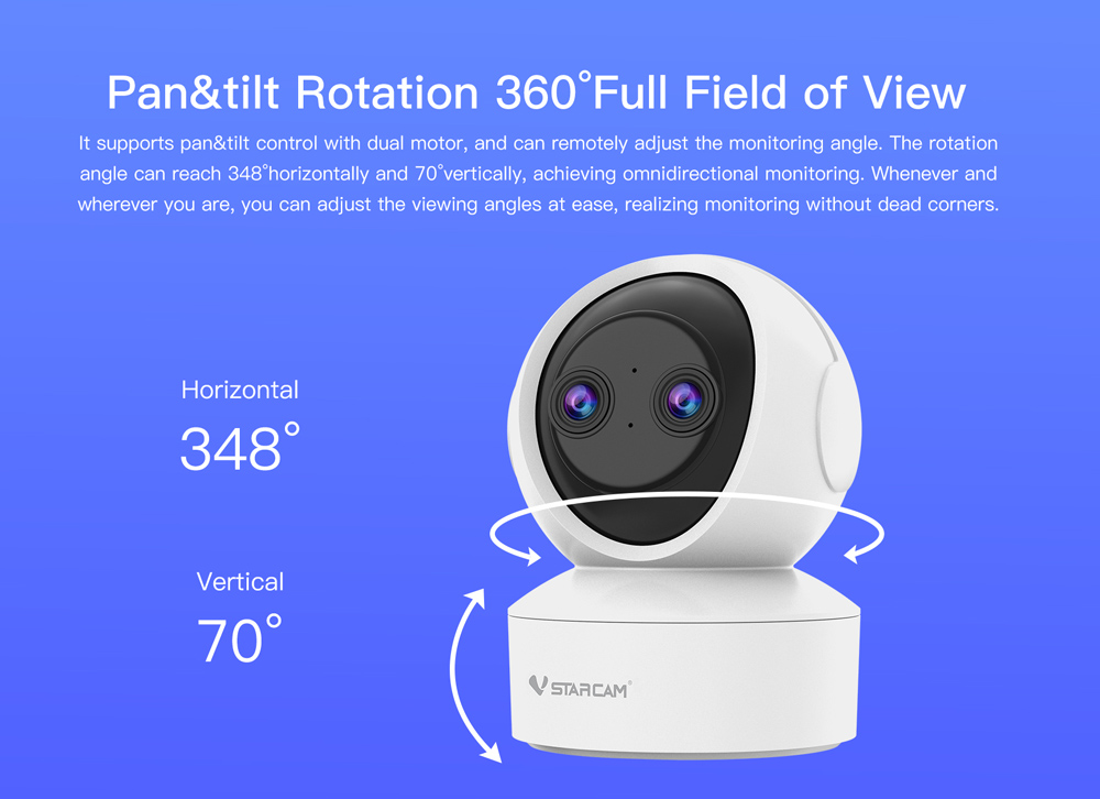 VSTARCAM smart κάμερα CS49D, 3MP, dual lens, WiFi, PTZ, SD - Image 15