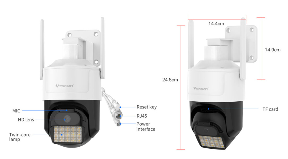 VSTARCAM smart κάμερα CS610Q, 4K/8MP, WiFi, PTZ, SD, IP66 - Image 5