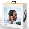 DOQAUS headphones DESIGN 1, ασύρματα & ενσύρματα, Φ40mm, 600mAh, μαύρα - Image 8