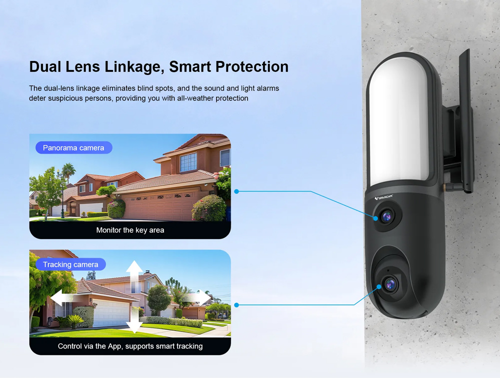 VSTARCAM smart κάμερα FC4 με φωτισμό, dual lens, 3MP, WiFi, SD, PTZ, IP66 - Image 9