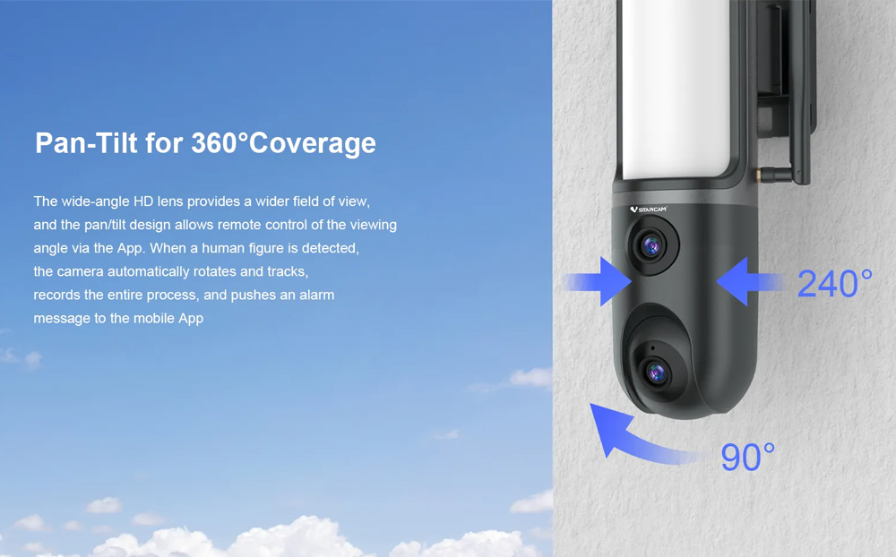 VSTARCAM smart κάμερα FC4 με φωτισμό, dual lens, 3MP, WiFi, SD, PTZ, IP66 - Image 15