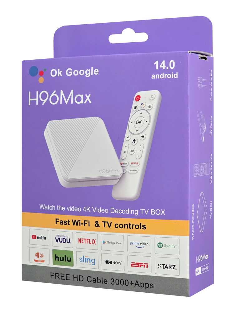 H96 MAX TV Box H313, 4K, 2/16GB, WiFi 6, Bluetooth, Android 14 - Image 3
