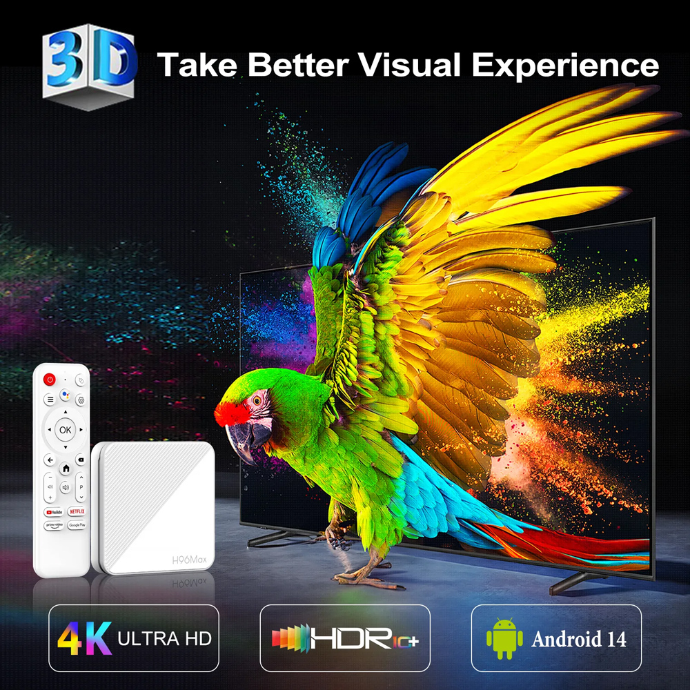 H96 MAX TV Box H313, 4K, 2/16GB, WiFi 6, Bluetooth, Android 14 - Image 7