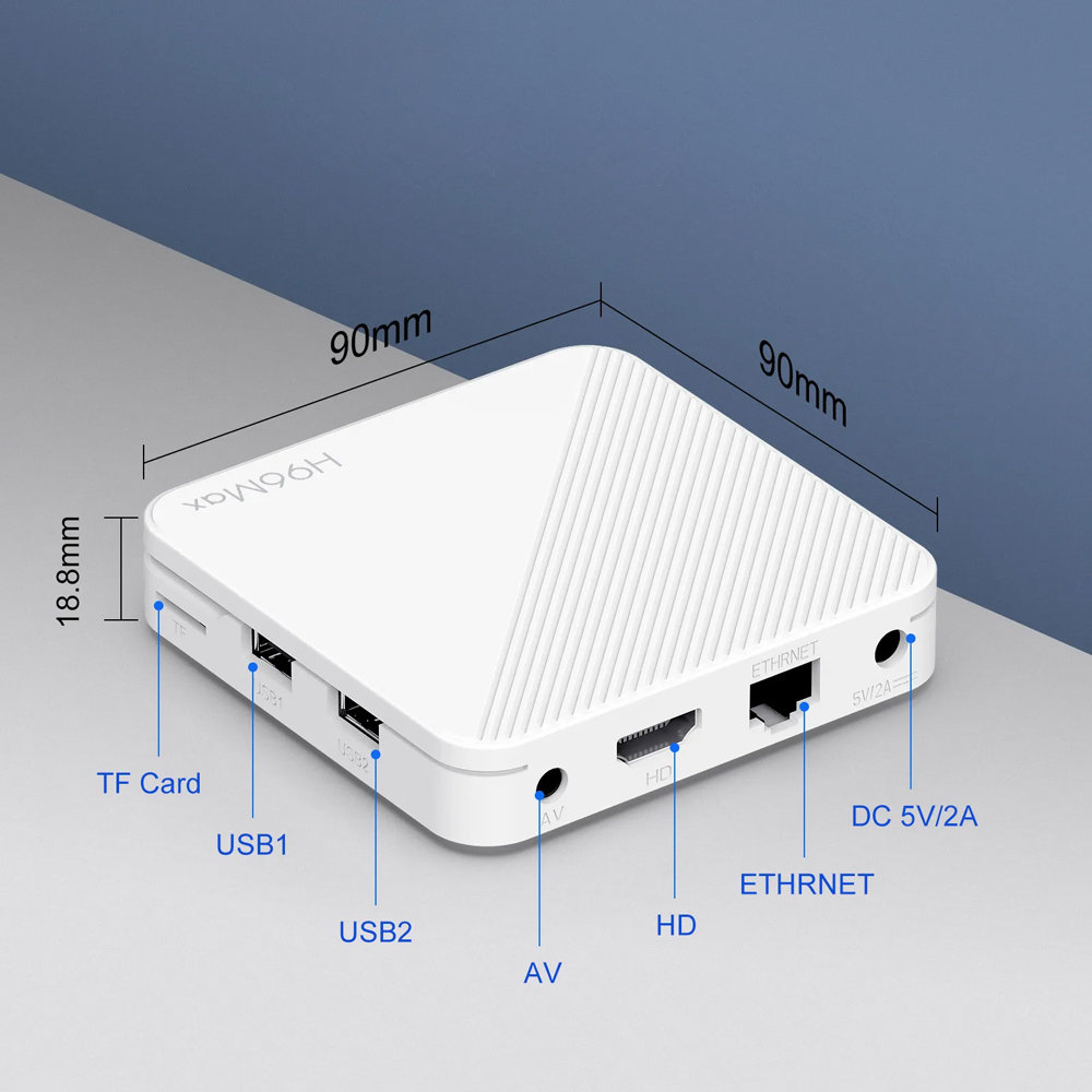 H96 MAX TV Box H313, 4K, 2/16GB, WiFi 6, Bluetooth, Android 14 - Image 9