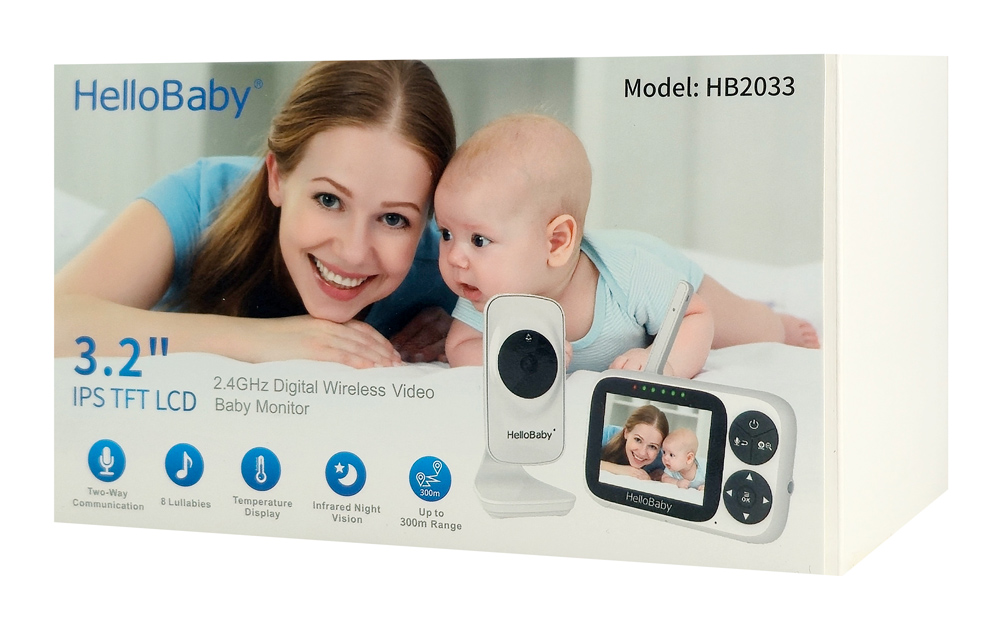 HELLOBABY ενδοεπικοινωνία μωρού HB2033 με κάμερα & οθόνη 3.2", 720p - Image 6