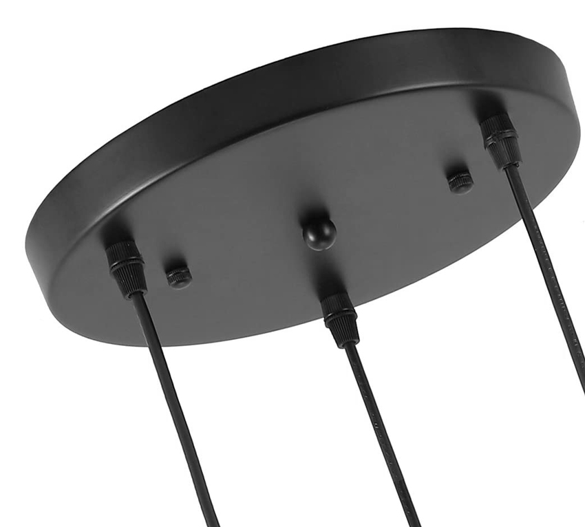 LEDTM τρίφωτο φωτιστικό οροφής HLL-0004, E27, Φ20, μεταλλικό, μαύρο - Image 3