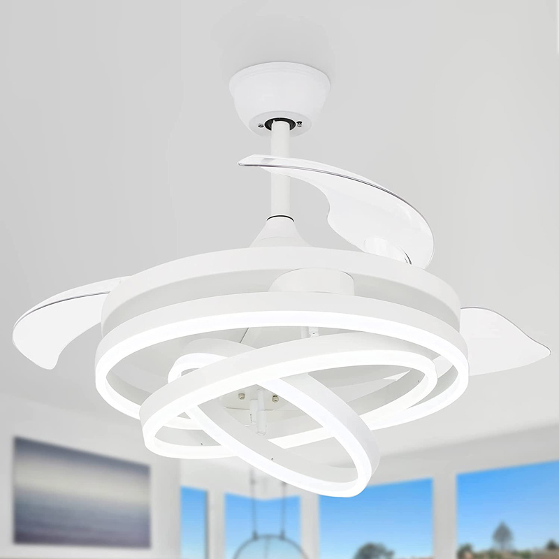 LEDTM ανεμιστήρας οροφής HLL-0112 με LED φως, 72W, Φ106x50cm, λευκός - Image 2