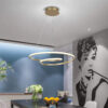 LEDTM LED φωτιστικό οροφής HLL-0155, 25W, 4000K, Φ40cm, 1m, χρυσό - Image 2