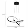 LEDTM LED φωτιστικό οροφής HLL-0180, 50W, 4000K, Φ60cm x 120cm, μαύρο - Image 5