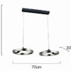 LEDTM LED φωτιστικό οροφής HLL-0203, 42W, 4000K, 70x30x120cm, ασημί/μαύρο - Image 4