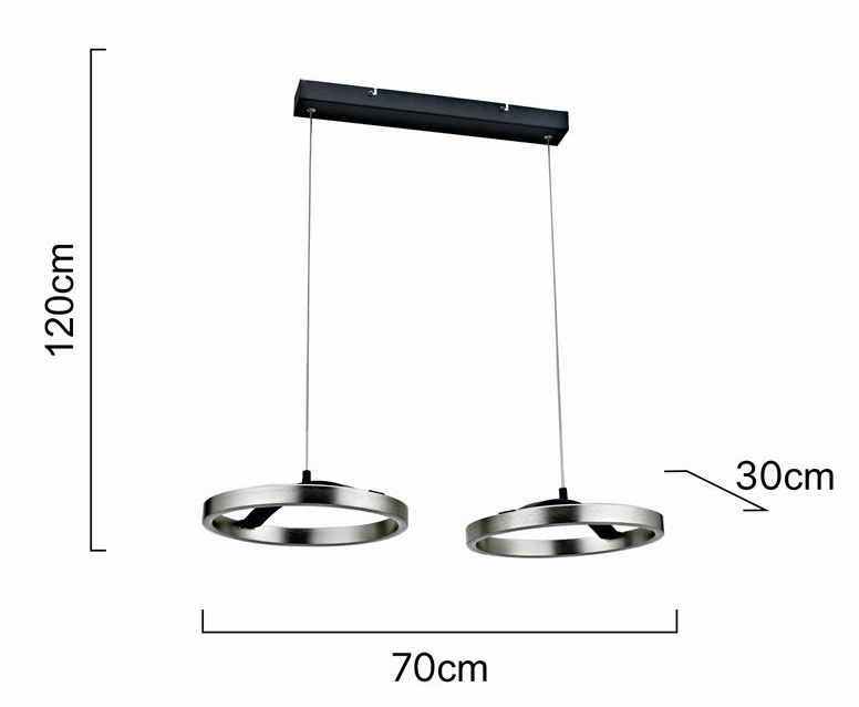 LEDTM LED φωτιστικό οροφής HLL-0203, 42W, 4000K, 70x30x120cm, ασημί/μαύρο - Image 4