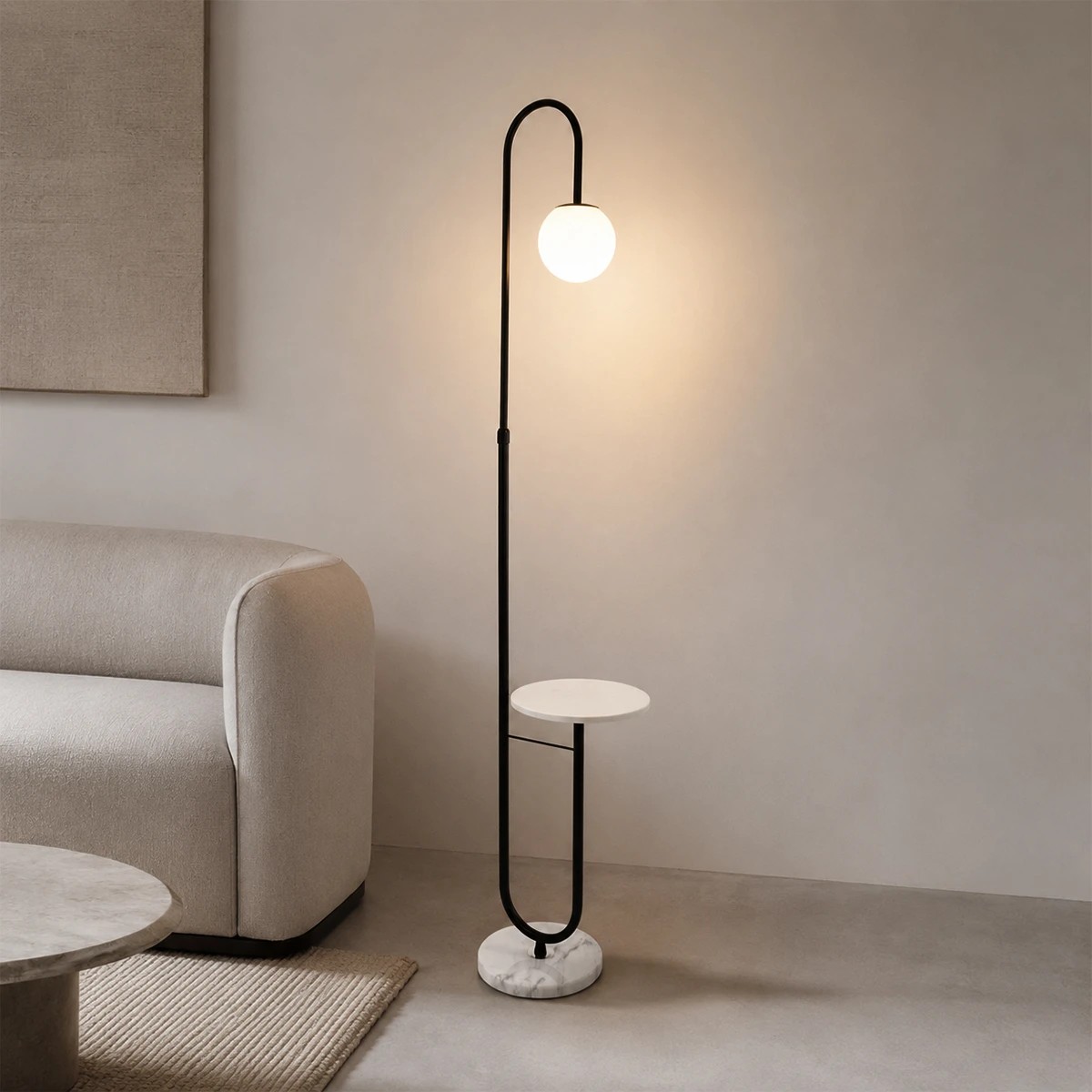 kelvo® CORDELIA KLV-102-0005 Επιδαπέδιο Φωτιστικό για Λάμπα με Ντουί 1 x E27 AC 220-240V IP20 - Μαύρο Ματ & Λευκό - Μ30 x Π34 x Υ180cm - Image 6