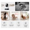 MERCUSYS smart κάμερα MC210, 2K/3MP, WiFi, PTZ, SD, EU/1.0 - Image 3