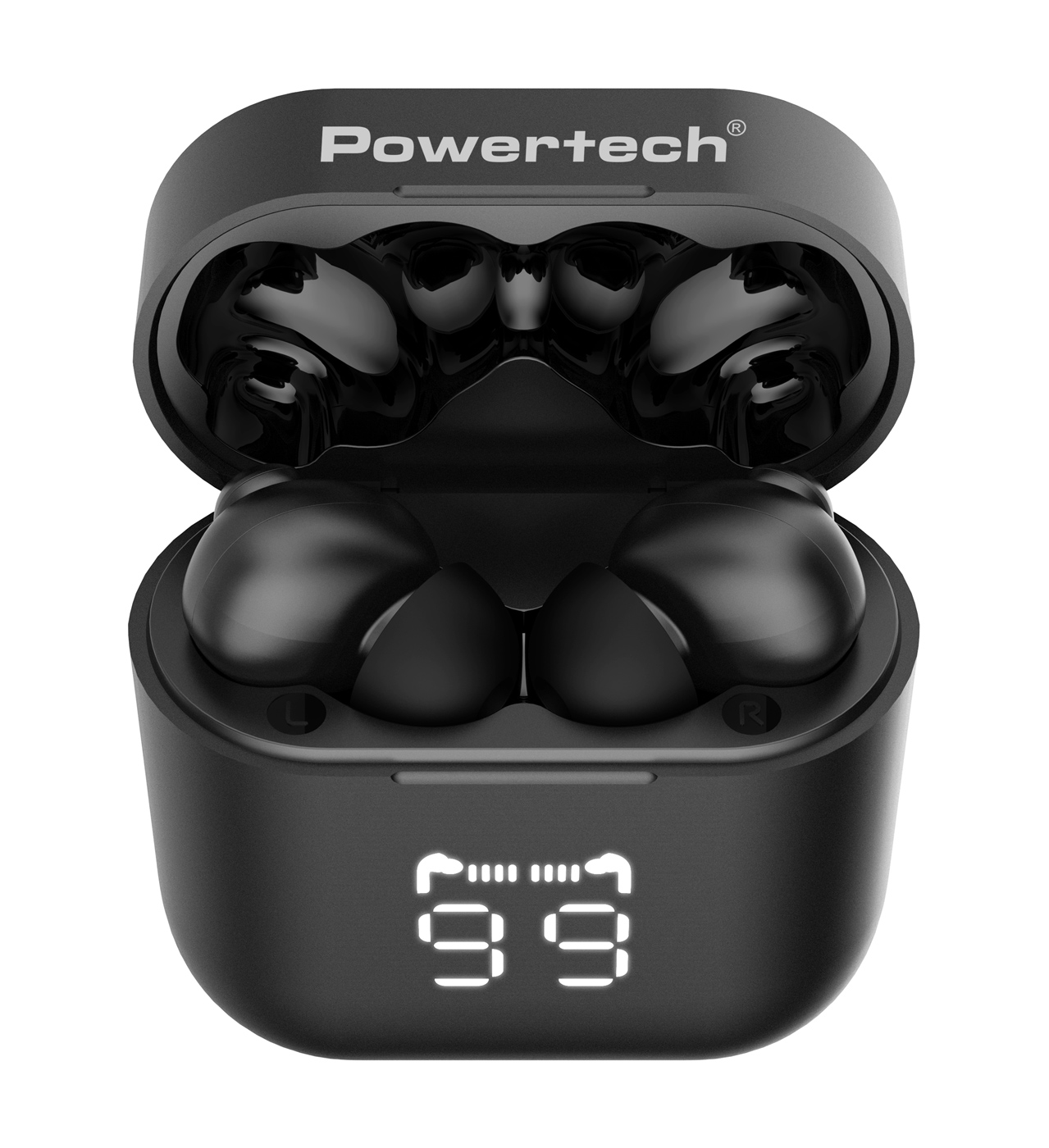 LEDTM earphones με θήκη φόρτισης PT-1227, TWS, ENC, 30/480mAh, μαύρα - Image 4