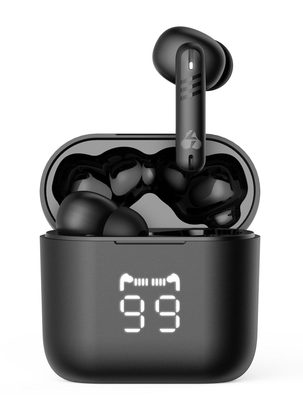 LEDTM earphones με θήκη φόρτισης PT-1227, TWS, ENC, 30/480mAh, μαύρα - Image 7