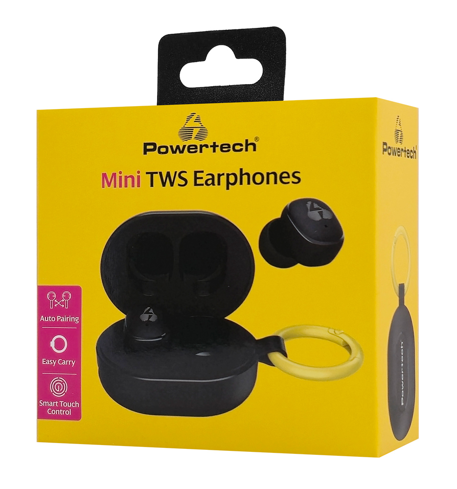 LEDTM earphones με θήκη φόρτισης PT-1392, True Wireless, 6mm, 25/230mAh, μαύρα - Image 5