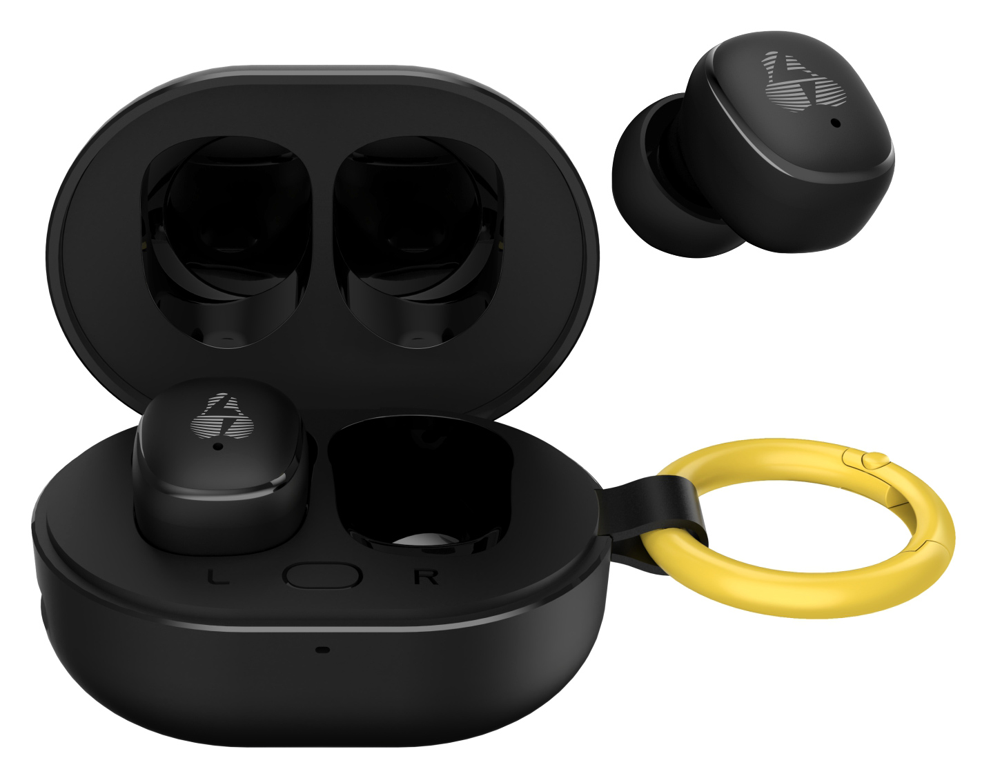 LEDTM earphones με θήκη φόρτισης PT-1392, True Wireless, 6mm, 25/230mAh, μαύρα