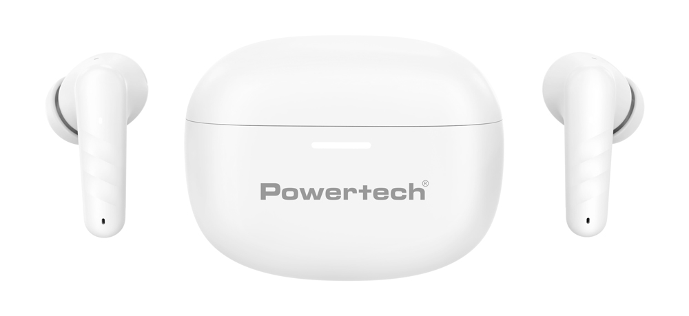 LEDTM earphones με θήκη φόρτισης PT-1432, True Wireless, 35/300mAh, λευκά - Image 2