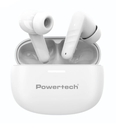 LEDTM earphones με θήκη φόρτισης PT-1432, True Wireless, 35/300mAh, λευκά