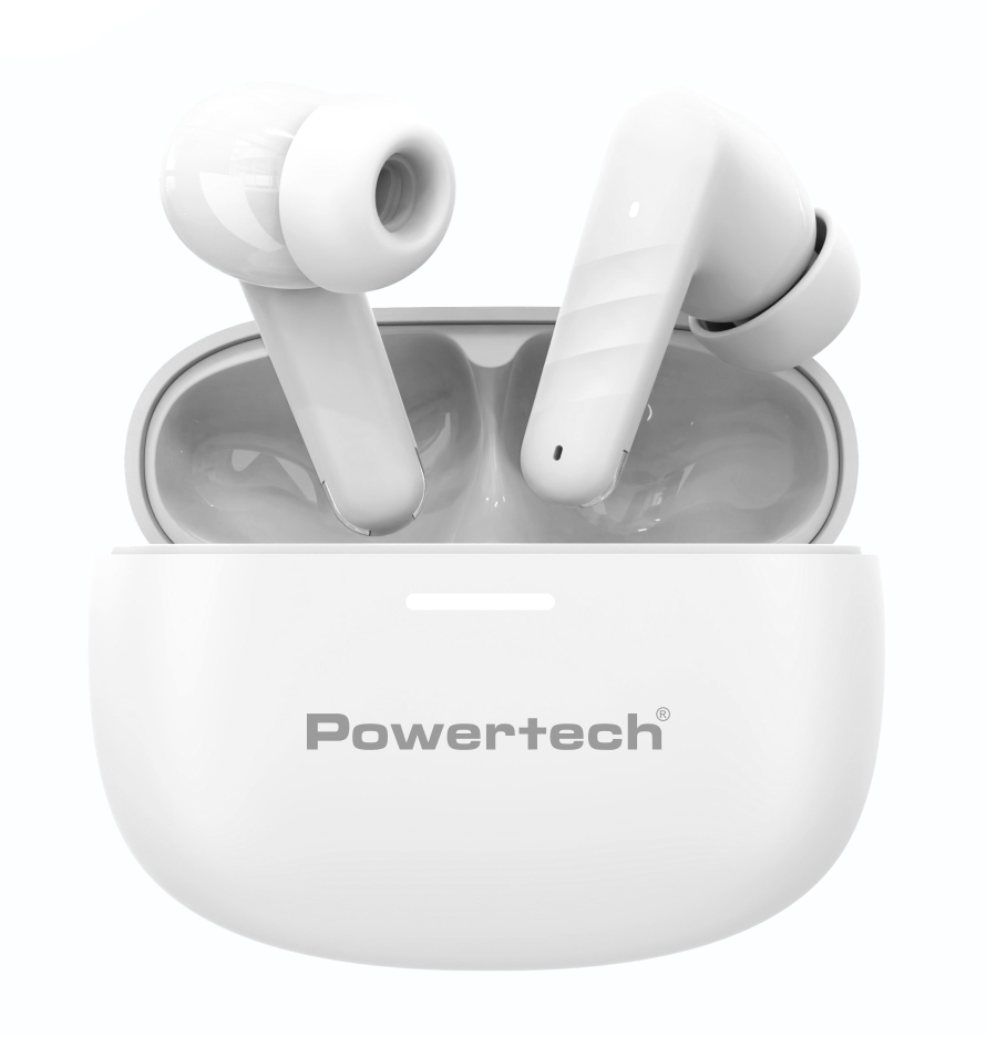 LEDTM earphones με θήκη φόρτισης PT-1432, True Wireless, 35/300mAh, λευκά