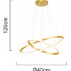 LEDTM LED φωτιστικό οροφής PT-1526, 25W, 4000K, Φ40x120cm, χρυσό - Image 4