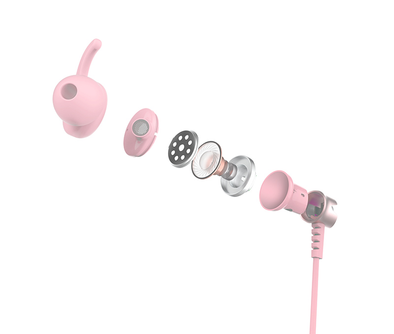 SADES gaming earphones Wings 20 με μικρόφωνο, 3.5mm, Φ12mm, 1.2m, ροζ - Image 3