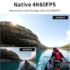 SJCAM action camera SJ8 Pro, οθόνη αφής, 12MP/4K, WiFi, αδιάβροχη θήκη, μαύρη - Image 2