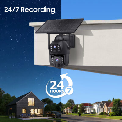 Alternative view of SECTEC smart ηλιακή κάμερα ST-536-6MAOV-4G-EU, dual lens, 3MP, 4G, SD, PTZ, IP66