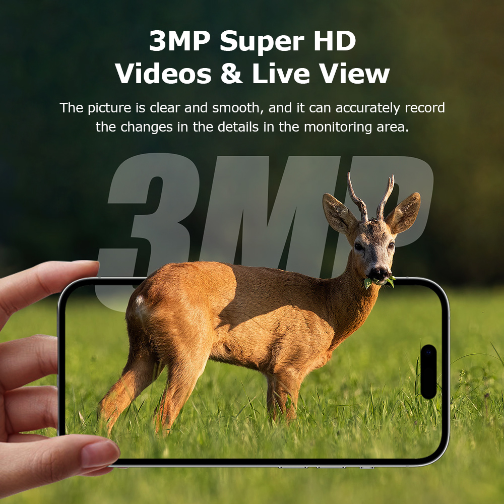 SECTEC smart ηλιακή κάμερα κυνηγού ST-HC809, 3MP, 4G, PIR, SD, IP66 - Image 5