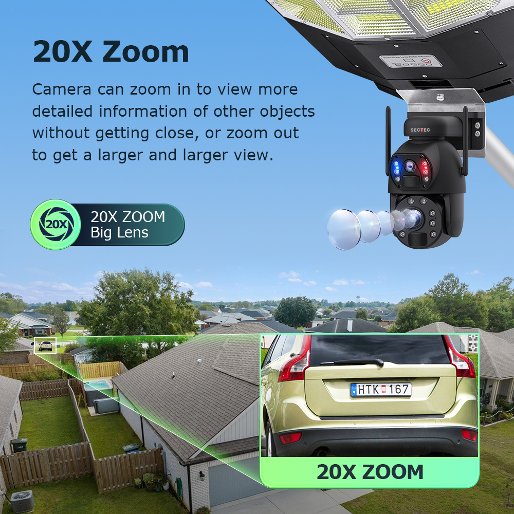 SECTEC smart ηλιακή κάμερα ST-LC598-EU με προβολέα, dual lens, 3MP, 4G, SD, PTZ, IP66 - Image 12