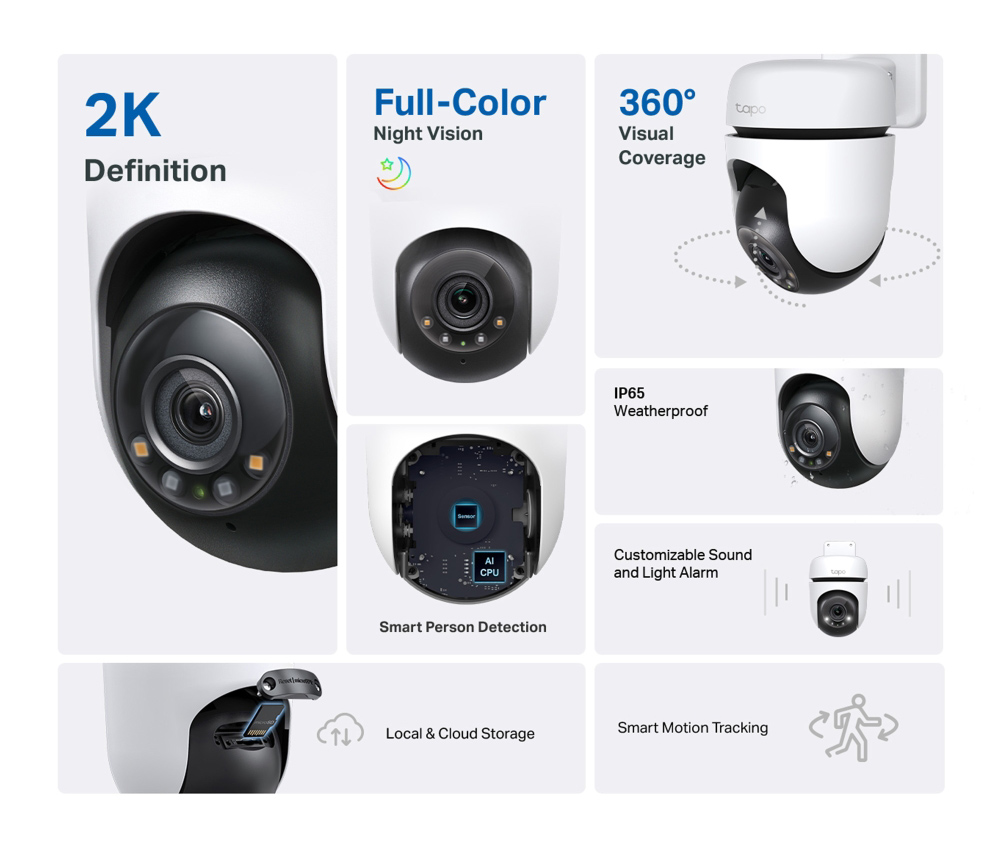 TP-LINK smart κάμερα Tapo C510W, 2K, PTZ, Wi-Fi, IP65, Ver. 1.0 - Image 5