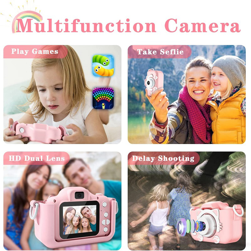 WOWKIDS παιδική φωτογραφική μηχανή C05 με 2" οθόνη, 8MP, ροζ - Image 2