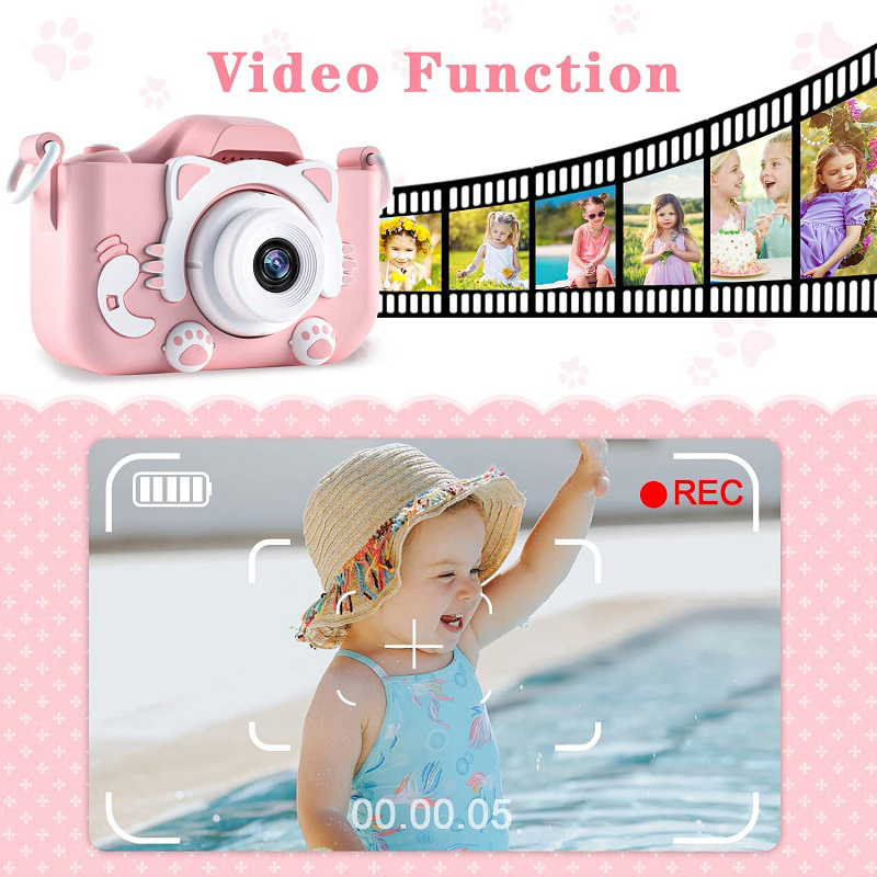 WOWKIDS παιδική φωτογραφική μηχανή C05 με 2" οθόνη, 8MP, ροζ - Image 3