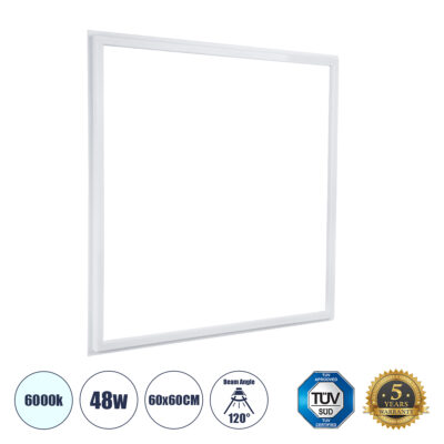 Alternative view of LEDTM® FRAMELIN 60368 Χωνευτό Panel Οροφής 60x60 LED 48W 5760lm 120° CRI≥85Ra UGR<19 AC 220-240V IP20 Ψυχρό Λευκό 6000K - Lumileds SMD Chip & TÜV SÜD Driver - Λευκό Γαλακτερό - Μ60 x Π60 x Υ1.5cm / Q56 x 56cm - 5 Χρόνια Εγγύηση
