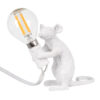 LEDTM® MOUSE 00679 Vintage Επιτραπέζιο Φωτιστικό Πορτατίφ με Ντουί 1 x E12 AC 220-240V IP20 - Λευκό - Μ12 x Π4 x Υ10cm - Image 2