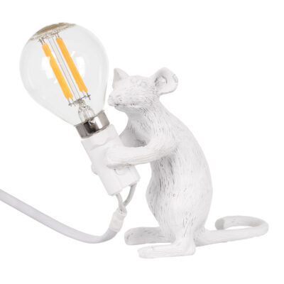 Alternative view of LEDTM® MOUSE 00679 Vintage Επιτραπέζιο Φωτιστικό Πορτατίφ με Ντουί 1 x E12 AC 220-240V IP20 - Λευκό - Μ12 x Π4 x Υ10cm