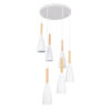 LEDTM® DILLON 00629 Μοντέρνο Κρεμαστό Φωτιστικό Οροφής με Ντουί 6 x E27 AC 220-240V IP20 - Λευκό & Μπεζ - Μ52 x Π52 x Y130cm - Image 2